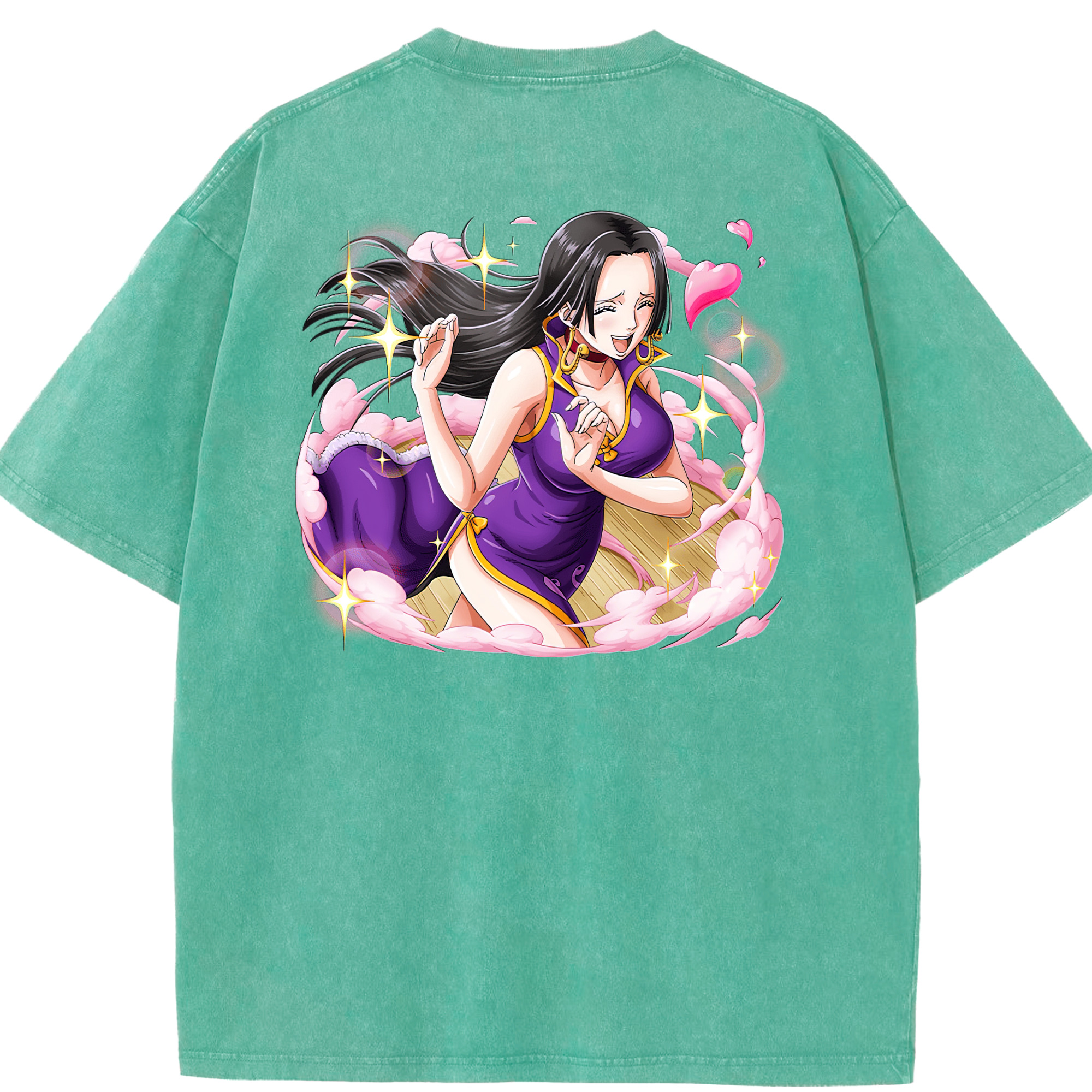 ワンピース ボア・ハンコック ONE PIECE Boa·Hancock 綿100% ヴィンテージ風 半袖Tシャツ（背面プリント）